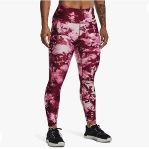 Under Armour Women’s  Mid Rise Dark‎ Cherry Pocketed Capri Legging Size Small